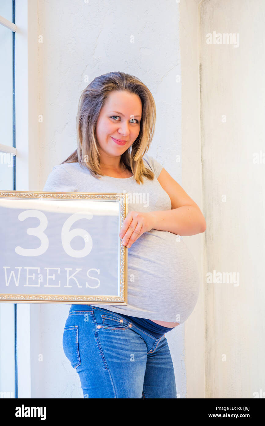 36 weeks of pregnancy Stock Photo Alamy