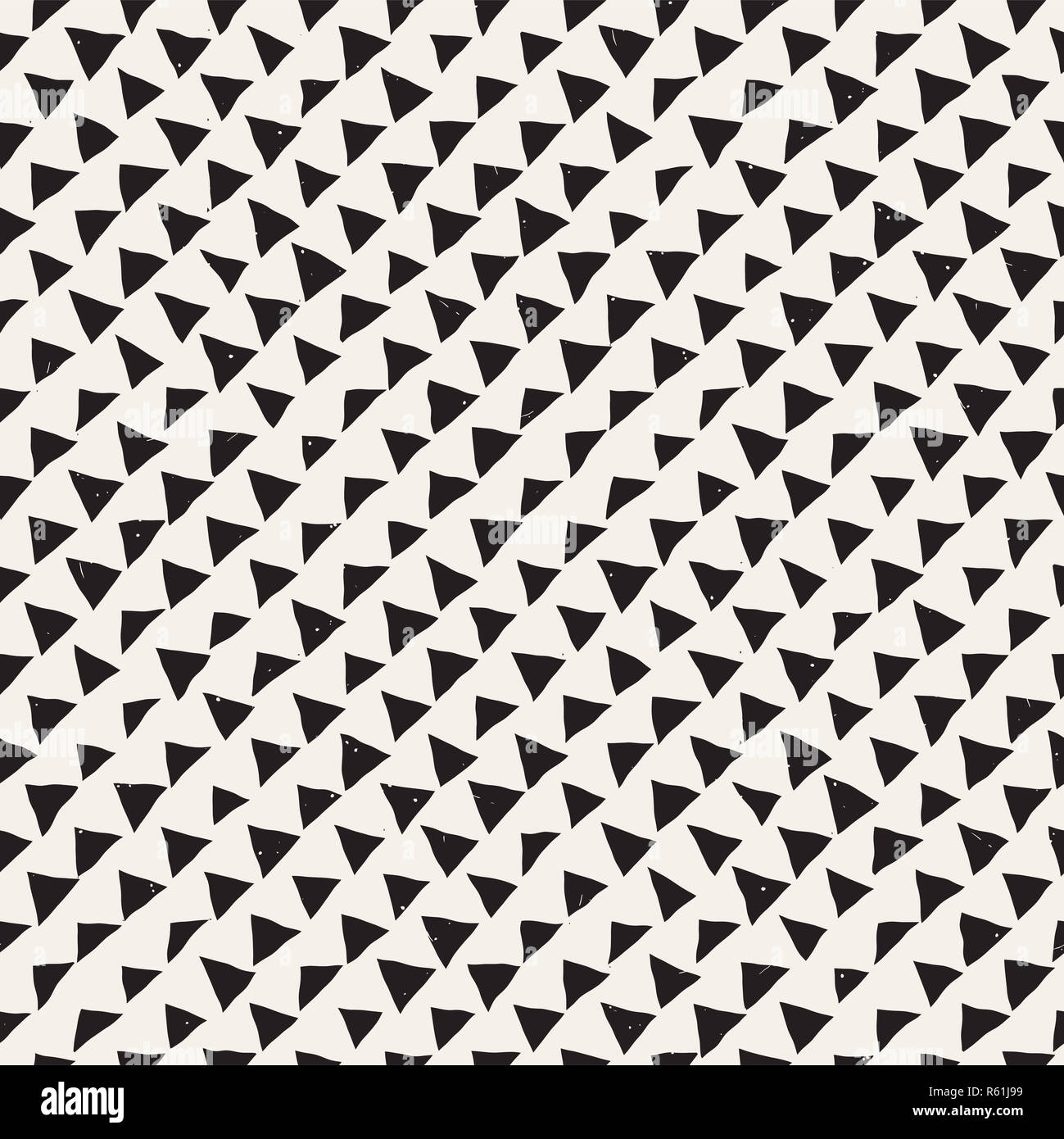 Hand drawn style ethnic seamless pattern. Abstract geometric shapes background in black and