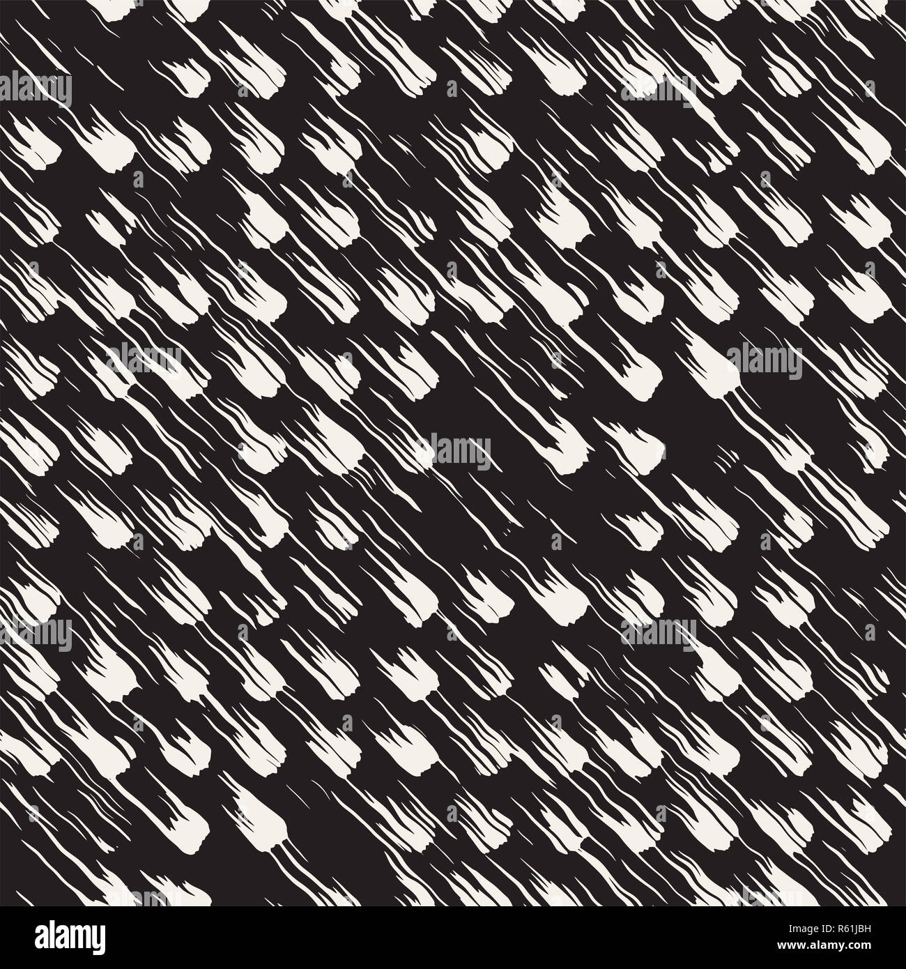 Vector seamless pattern with brush stripes and strokes. Black and white ...