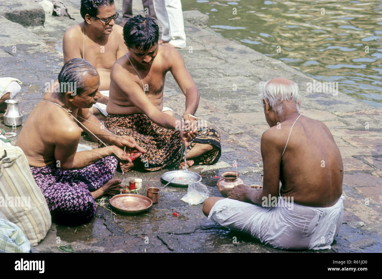 Thread changing Festival, India Stock Photo