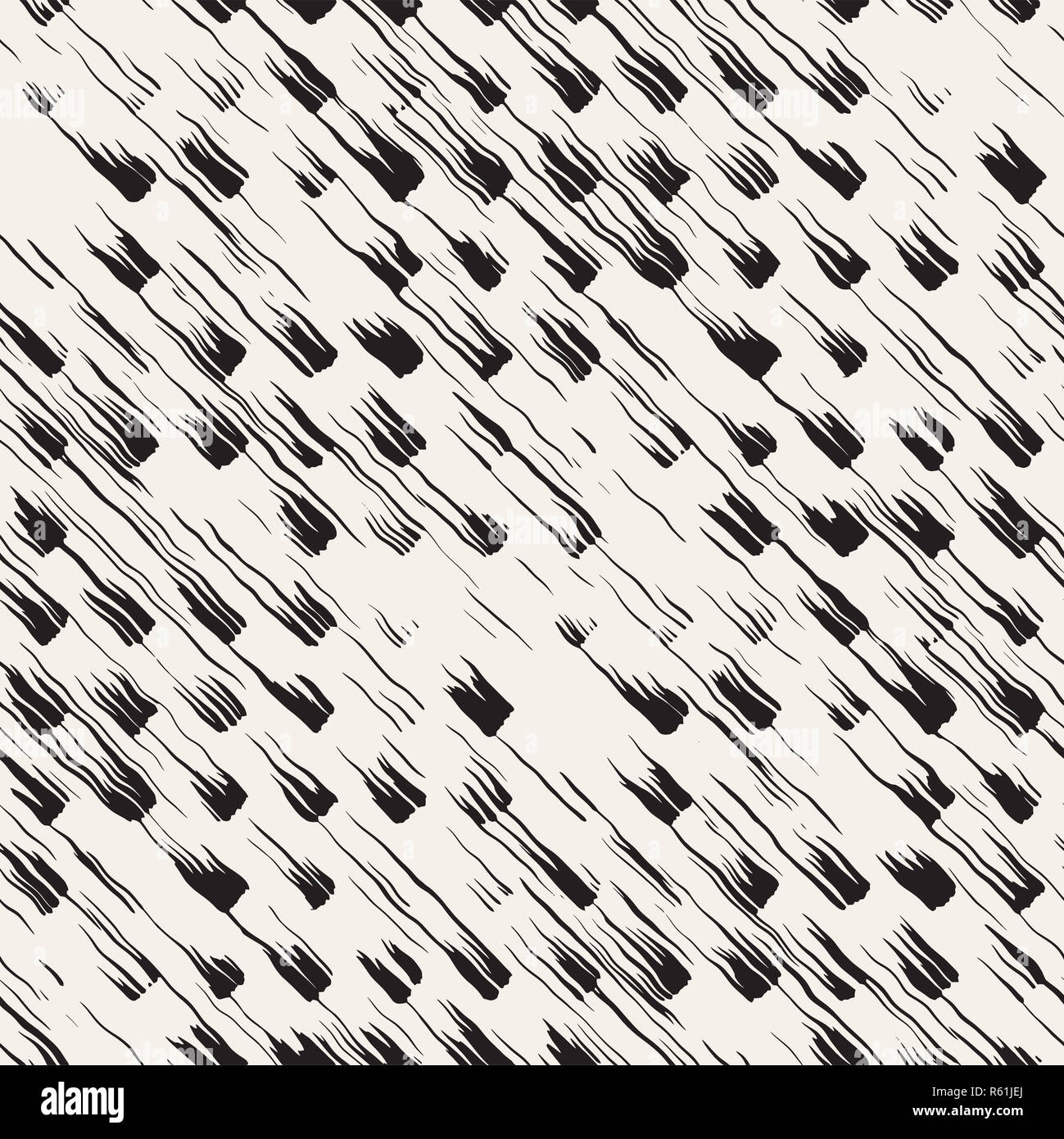 Vector seamless pattern with brush stripes and strokes. Black and white ...