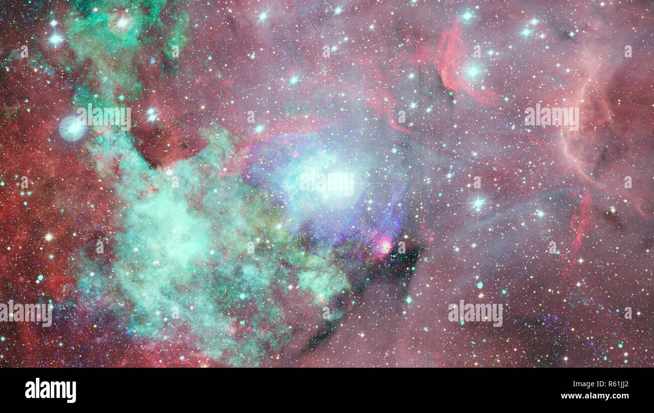 Nebula and stars in outer space. Astronomy background. Elements of this image furnished by NASA. Stock Photo