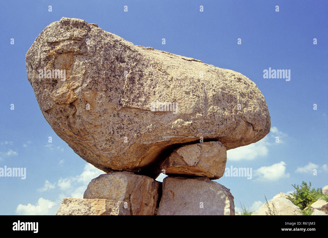 Natural Rock Formation at Jubilee Hills, Hyderabad, Andhra Pradesh, India Stock Photo