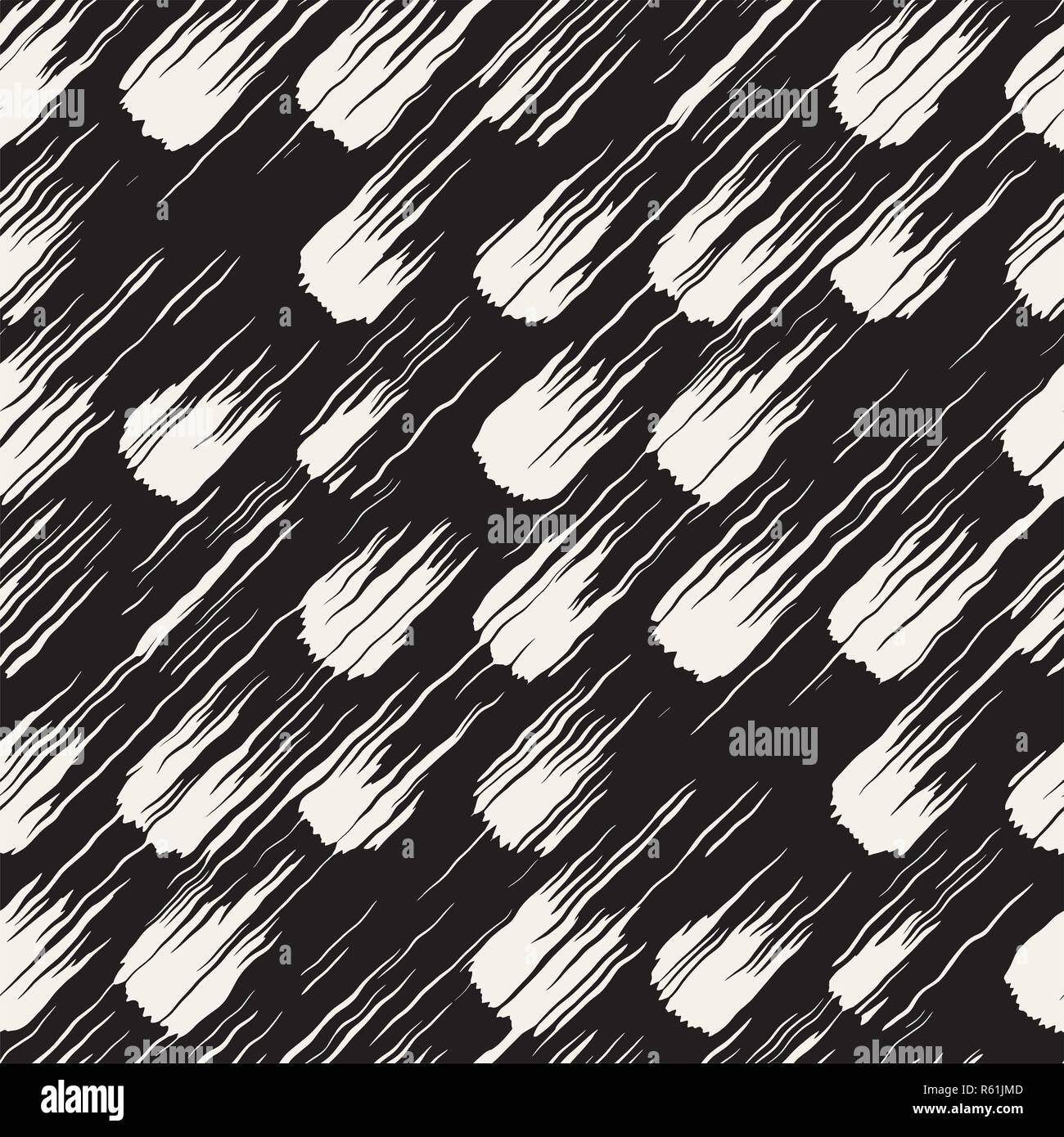 Vector seamless pattern with brush stripes and strokes. Black and white ...