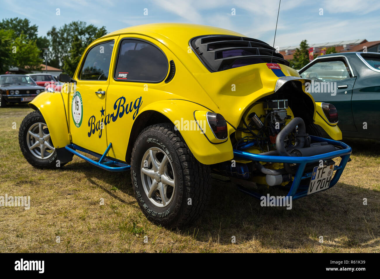 PAAREN IM GLIEN, GERMANY - MAY 19, 2018: A Baja Bug is an original Volkswagen Beetle modified to operate off-road. Die Oldtimer Show 2018. Stock Photo