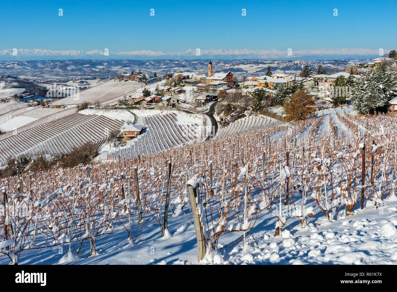 Treiso and its vineyards hi-res stock photography and images - Alamy