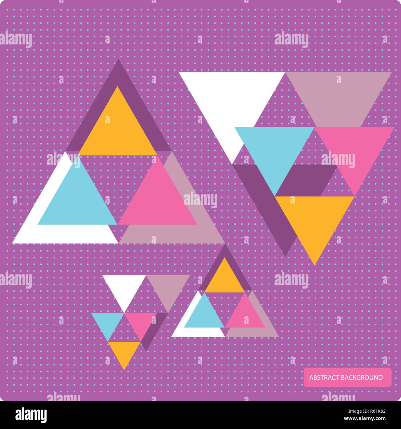 Vector pattern with colorful geometric shapes, triangles,lines and small polka dots.Colorful backdrop, seamless background pattern, retro style banner Stock Vector