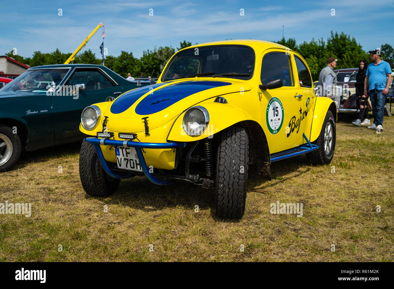 PAAREN IM GLIEN, GERMANY - MAY 19, 2018: A Baja Bug is an original Volkswagen Beetle modified to operate off-road. Die Oldtimer Show 2018. Stock Photo