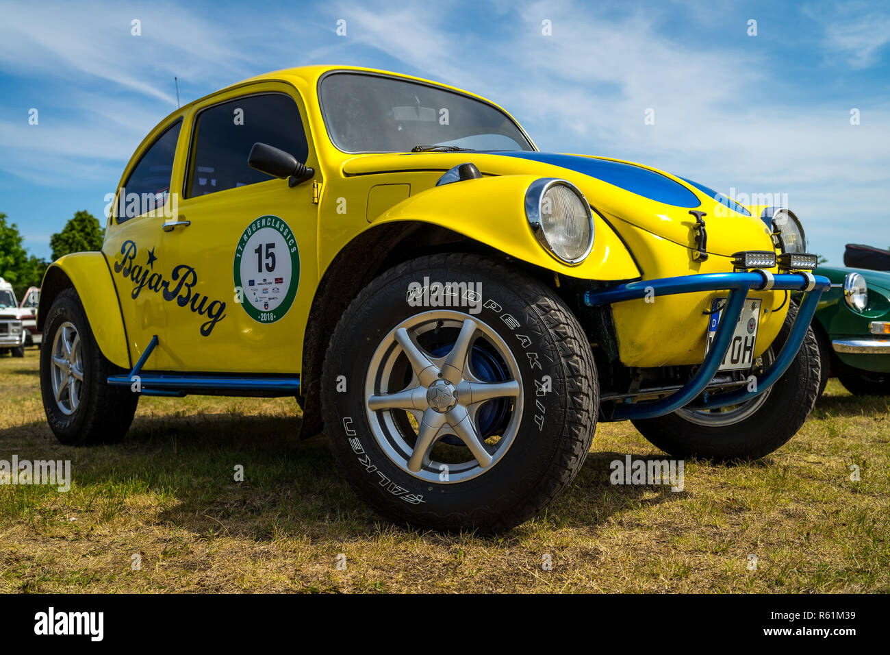 PAAREN IM GLIEN, GERMANY - MAY 19, 2018: A Baja Bug is an original Volkswagen Beetle modified to operate off-road. Die Oldtimer Show 2018. Stock Photo