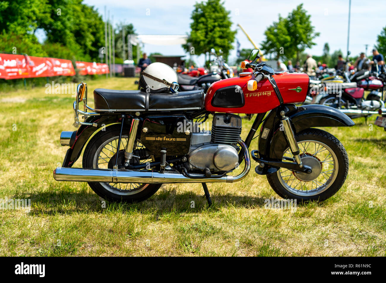 PAAREN IM GLIEN, GERMANY - MAY 19, 2018: Motorcycle MZ ES 250/2 Trophy de luxe. Die Oldtimer Show 2018. Stock Photo