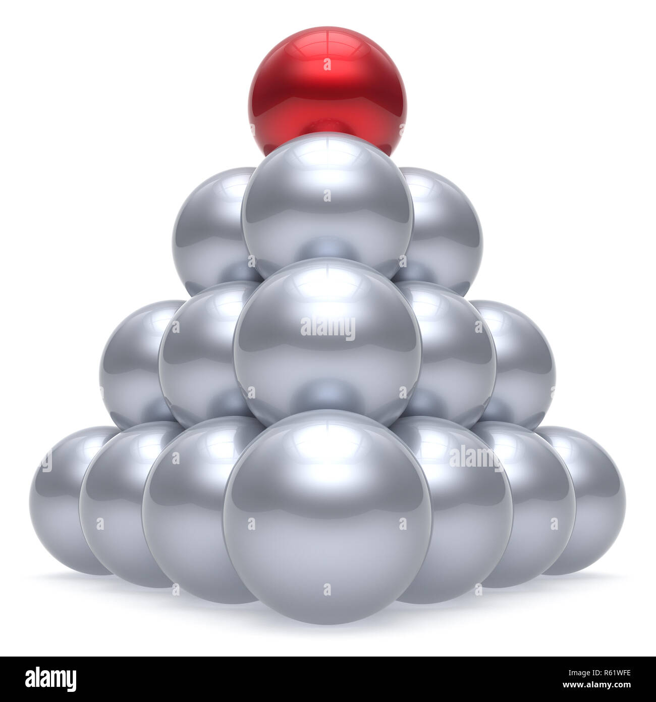 Pyramid leader sphere ball hierarchy corporation red top order