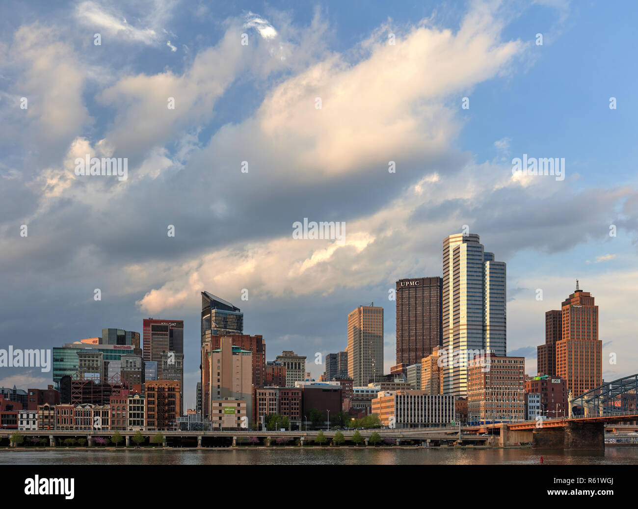 Skyline of Pittsburgh, Pennsylvania, United States Stock Photo