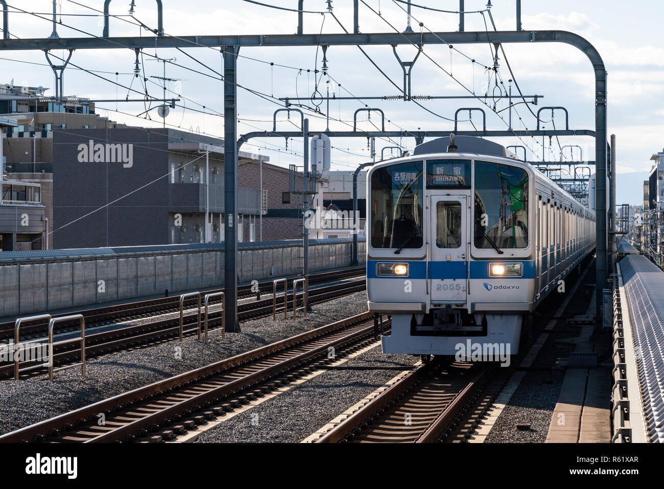 Odakyu line Chitose Funabashi Station, Setagaya-Ku, Tokyo, Japan Stock Photo