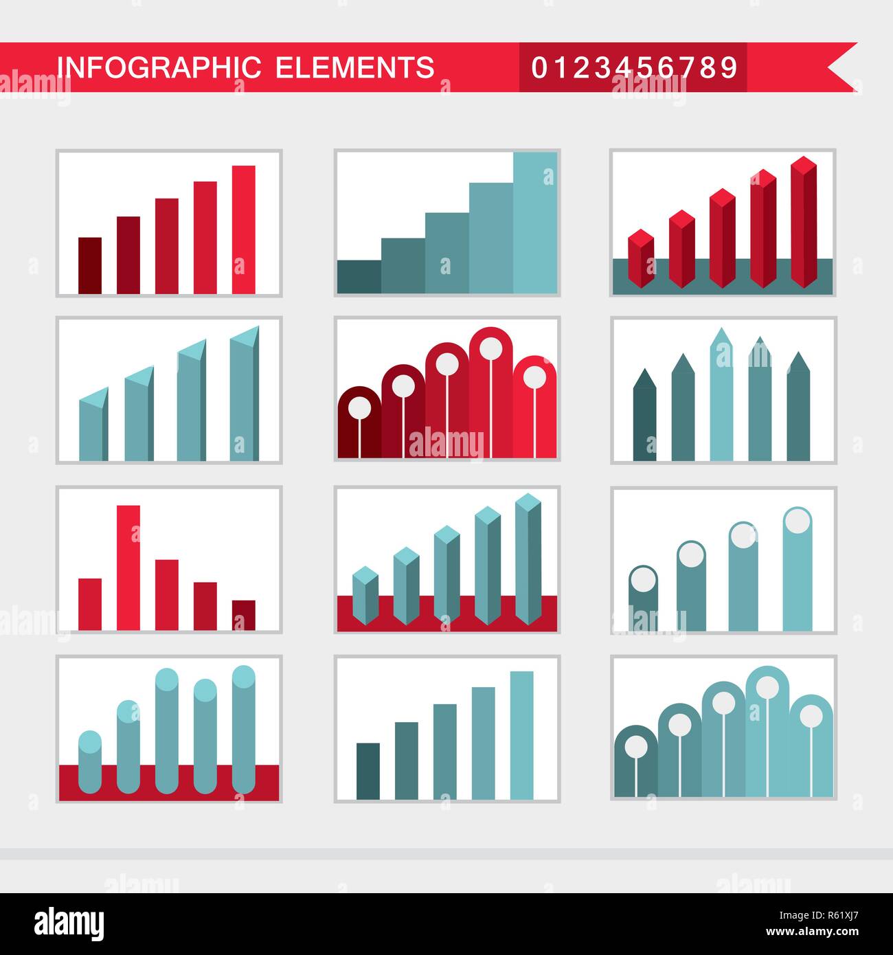 Infographic elements charts, graph diagram Vector illustration Stock ...