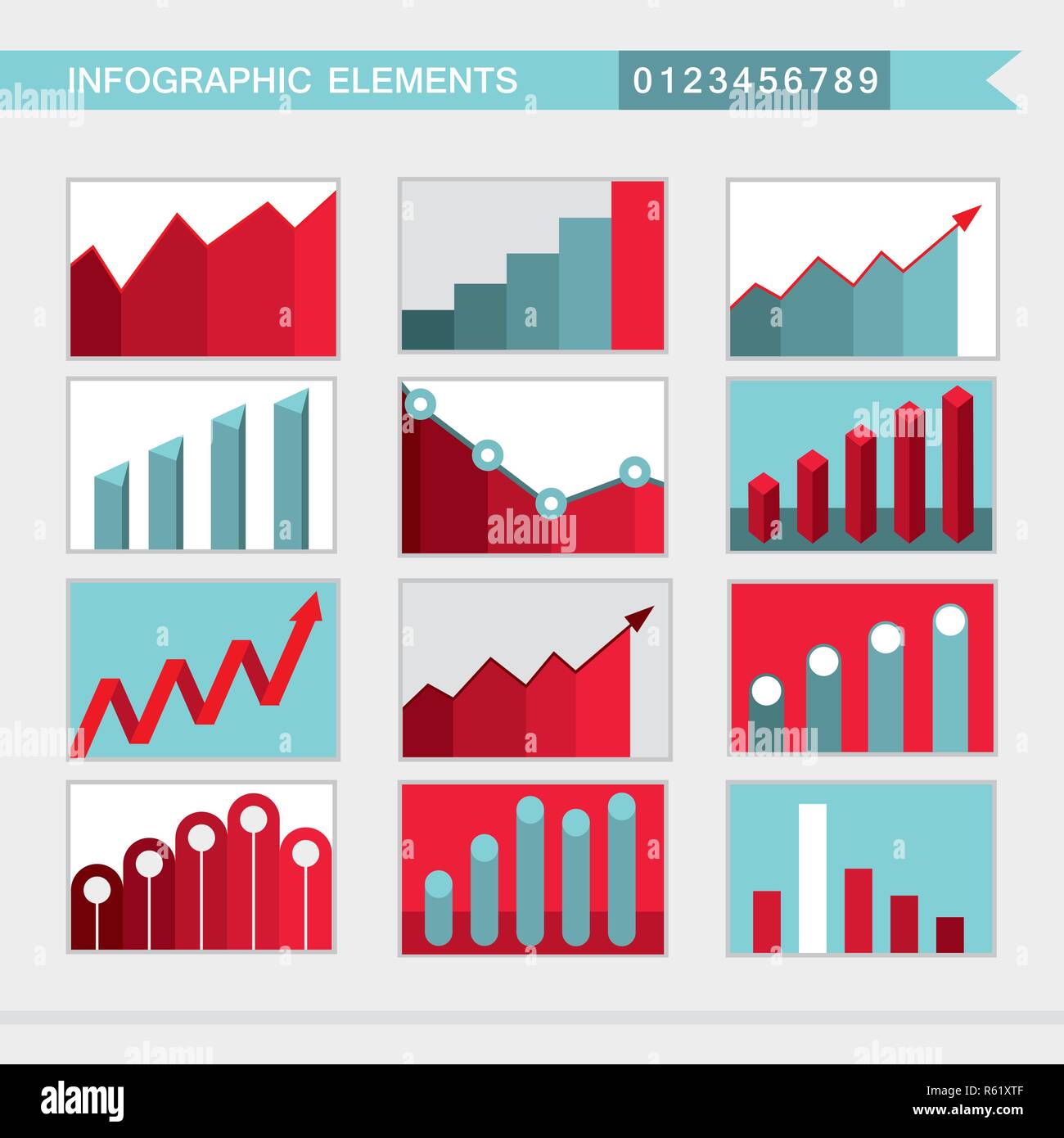 Infographic elements charts, graph diagram Vector illustration Stock ...