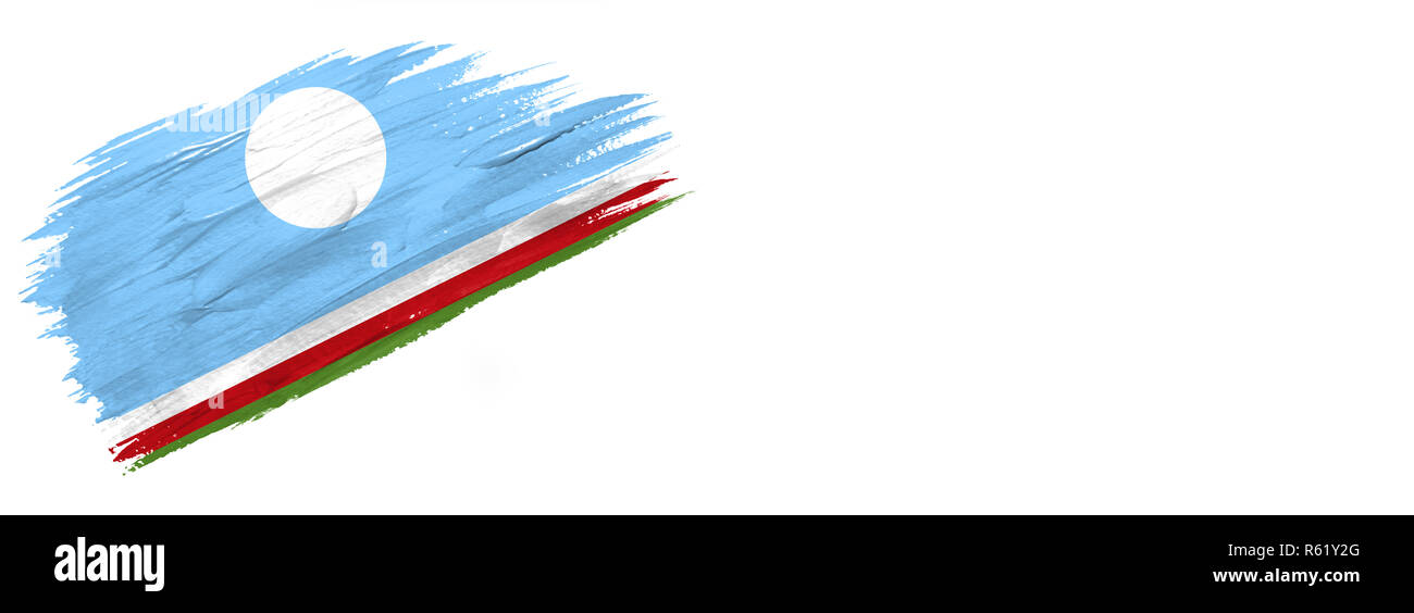 Brushes Painted Flag Hand Drawn Style Flag Of Sakha Republic Isolated On White Background With Place For Text Stock Photo Alamy