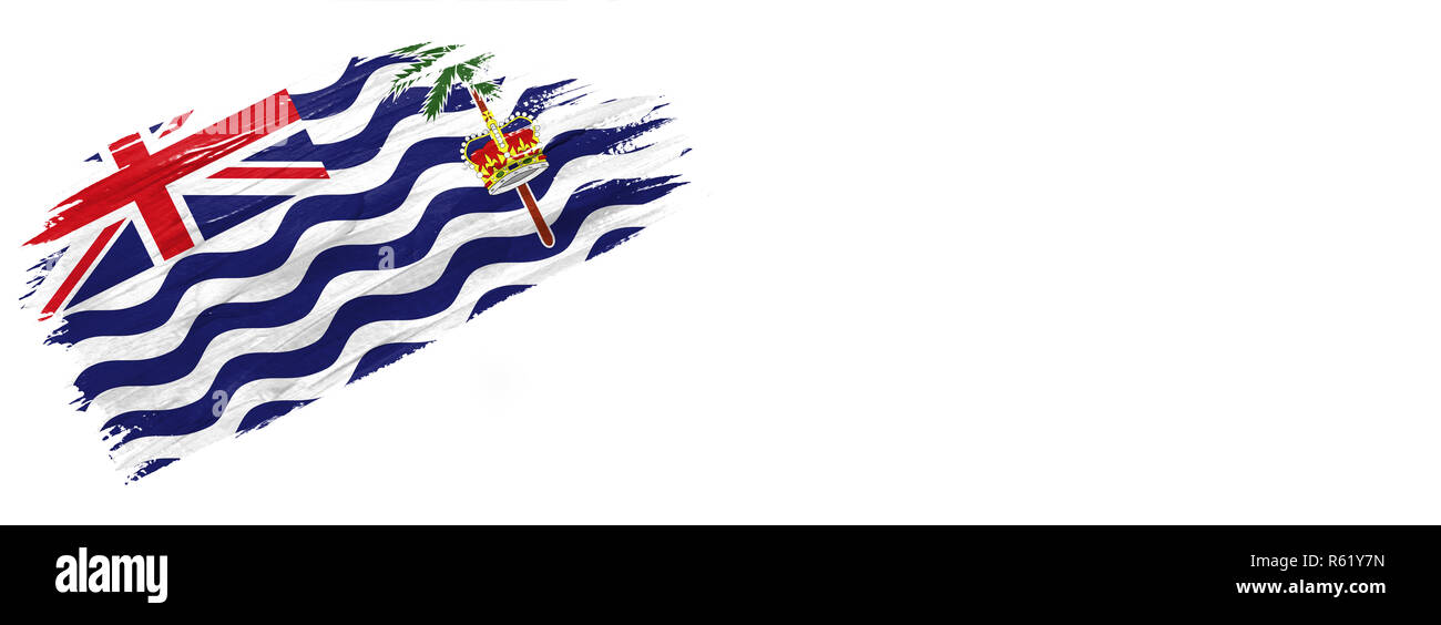 brushes painted flag. Hand-drawn style flag of British Territory in the