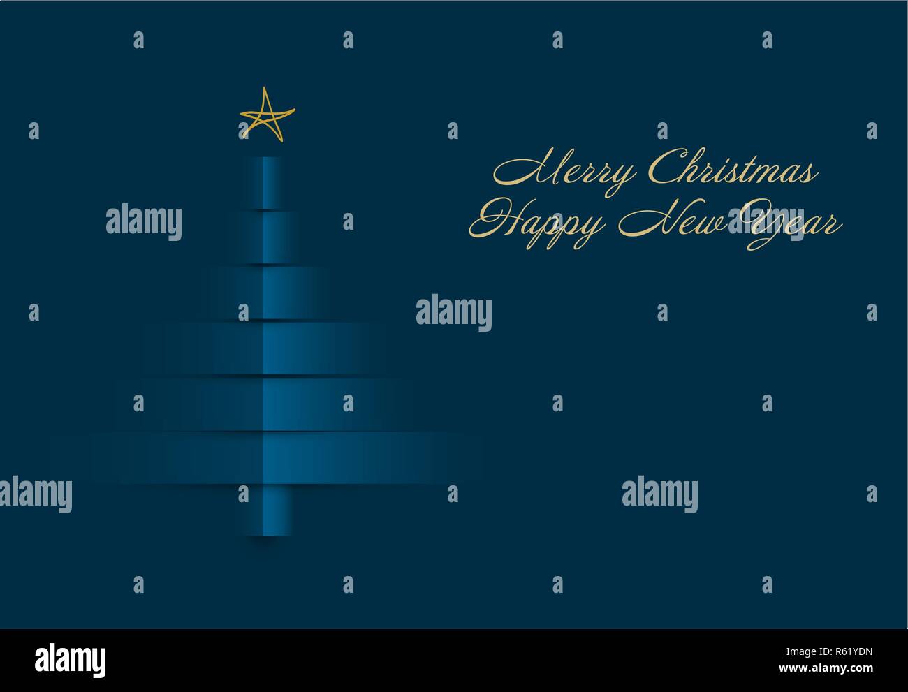 Simple white vector christmas card template with tree made from blue ...