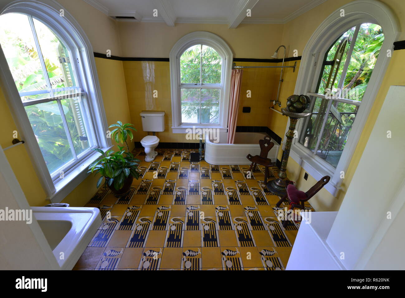 The shower room in Ernest Hemingway's home Stock Photo
