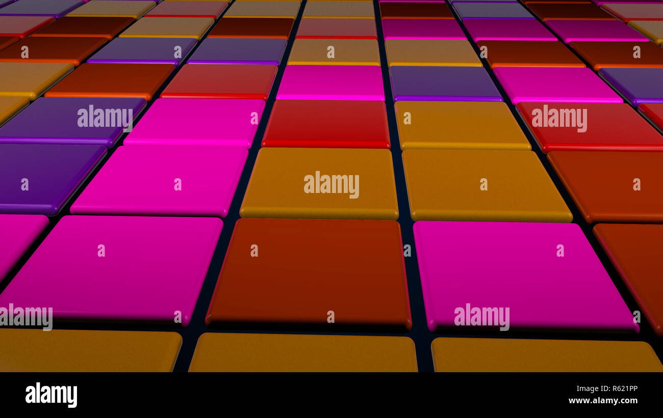 Colorful Square Shape Lighting Of Disco Dance Floor Stock Photo