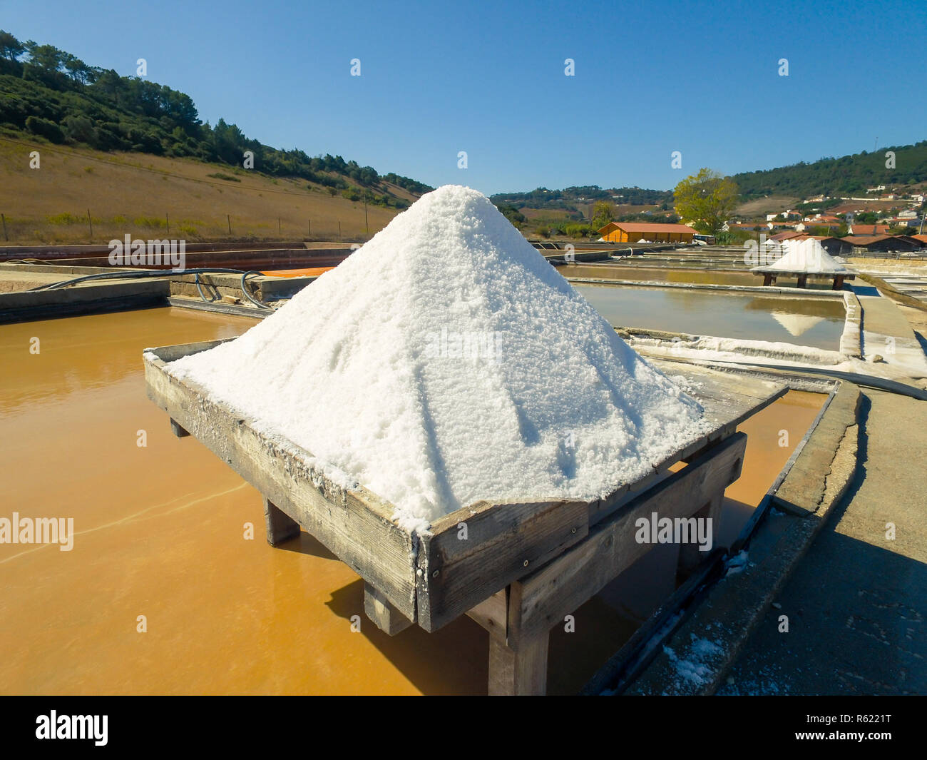 Production of Salt by Evaporation Saline Stock Photo Alamy