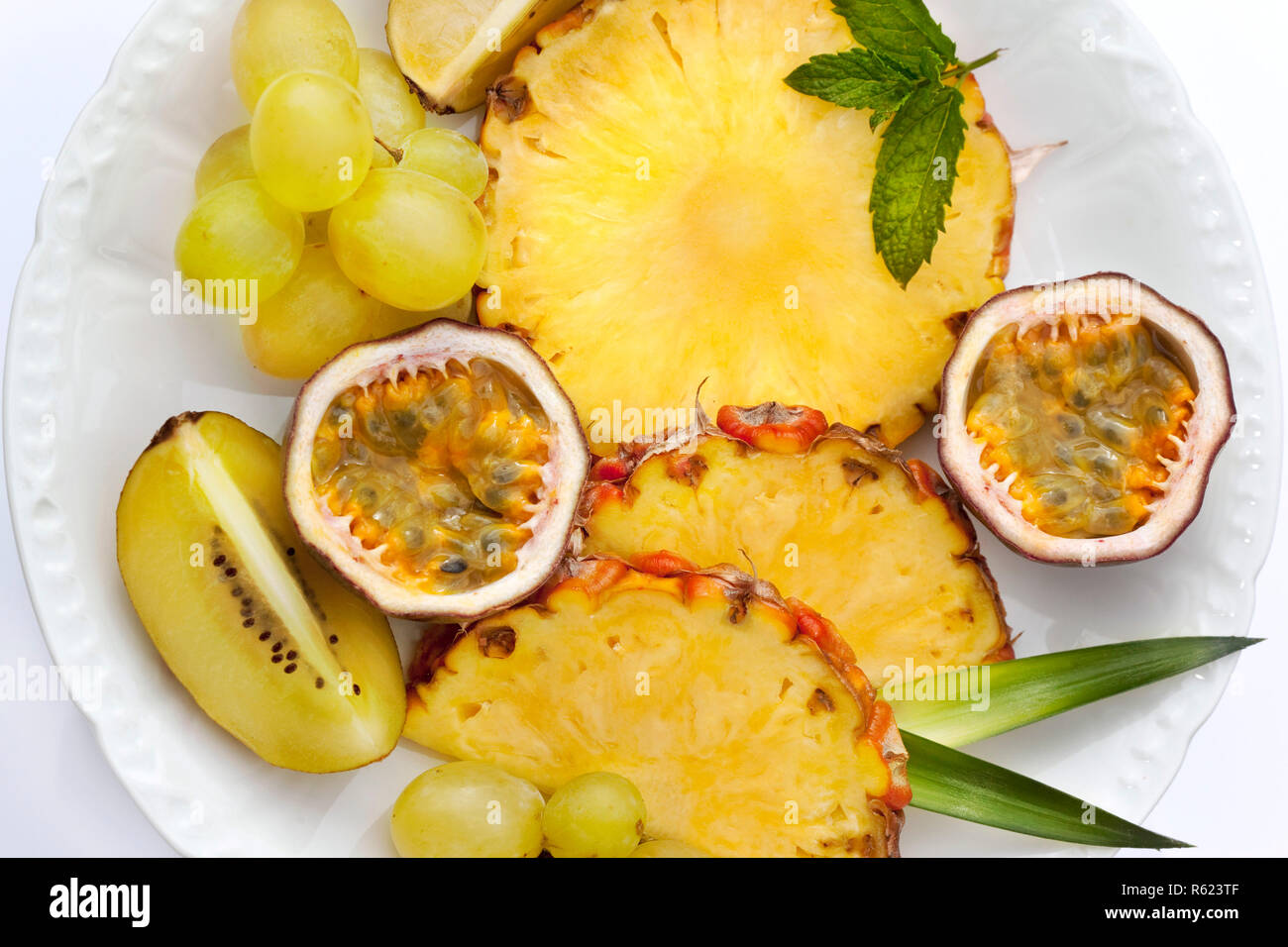 Exotic fruits and grapes Stock Photo Alamy