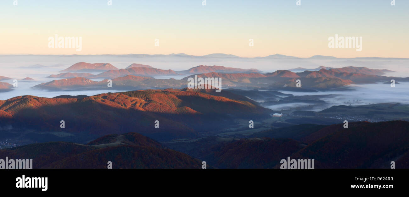 Mountain at sunset Stock Photo - Alamy