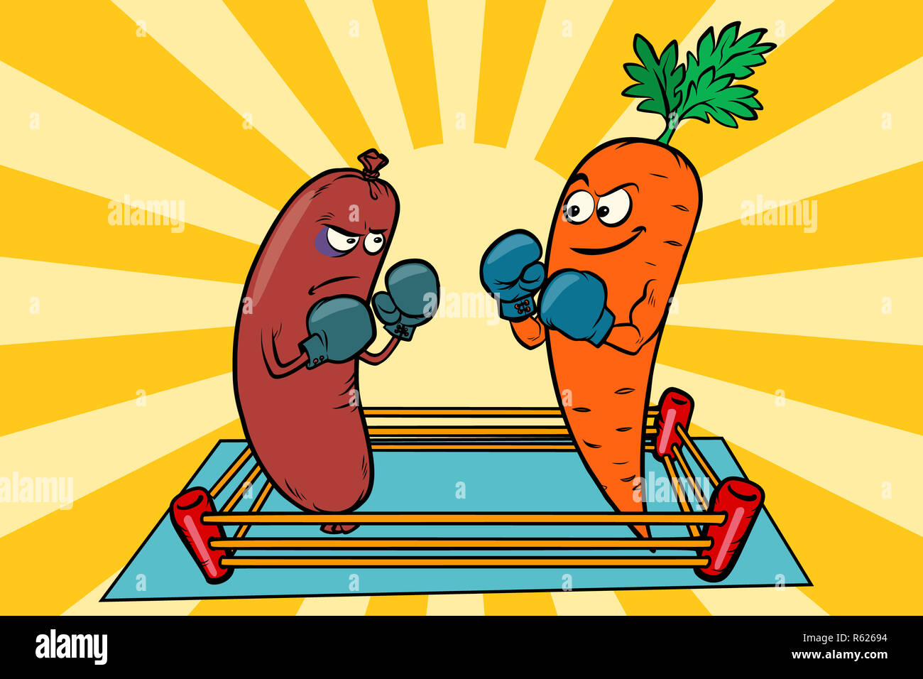 vegetarianism vs meat eating, war of the diets Stock Photo Alamy