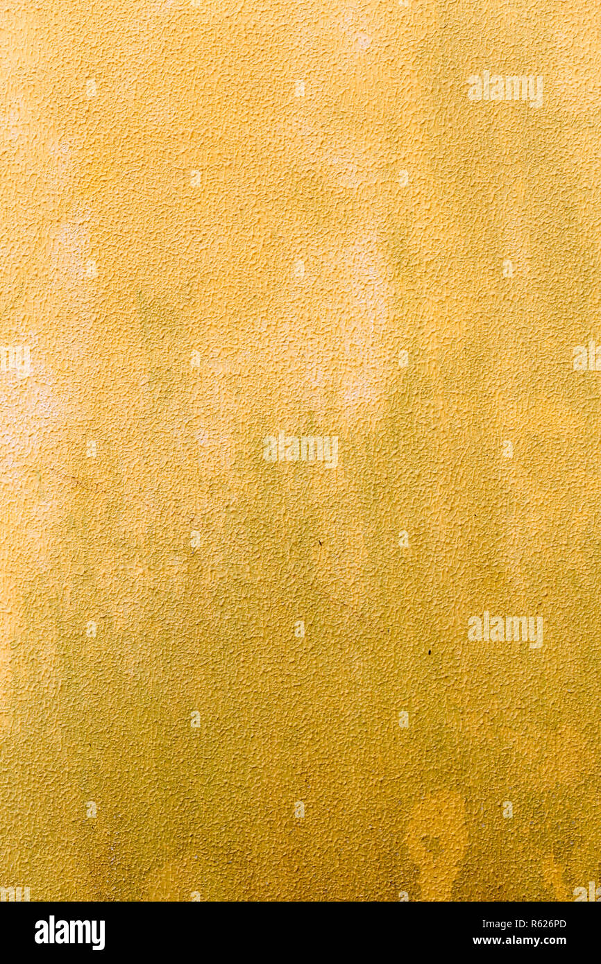 yellow paint texture on white background. wall Stock Photo