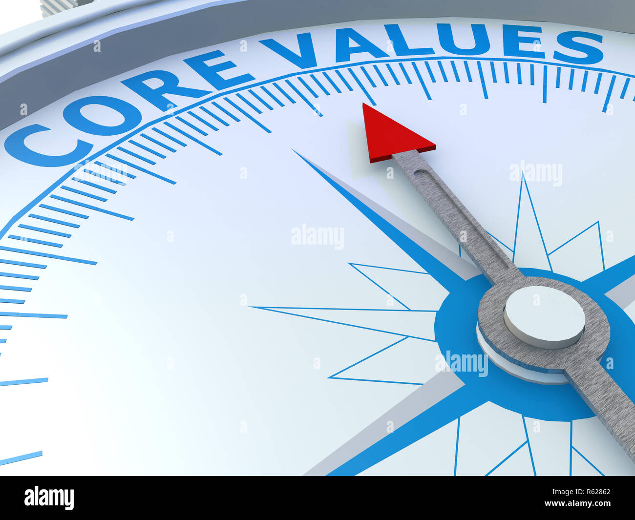 Core values word on compass isolated Stock Photo Alamy