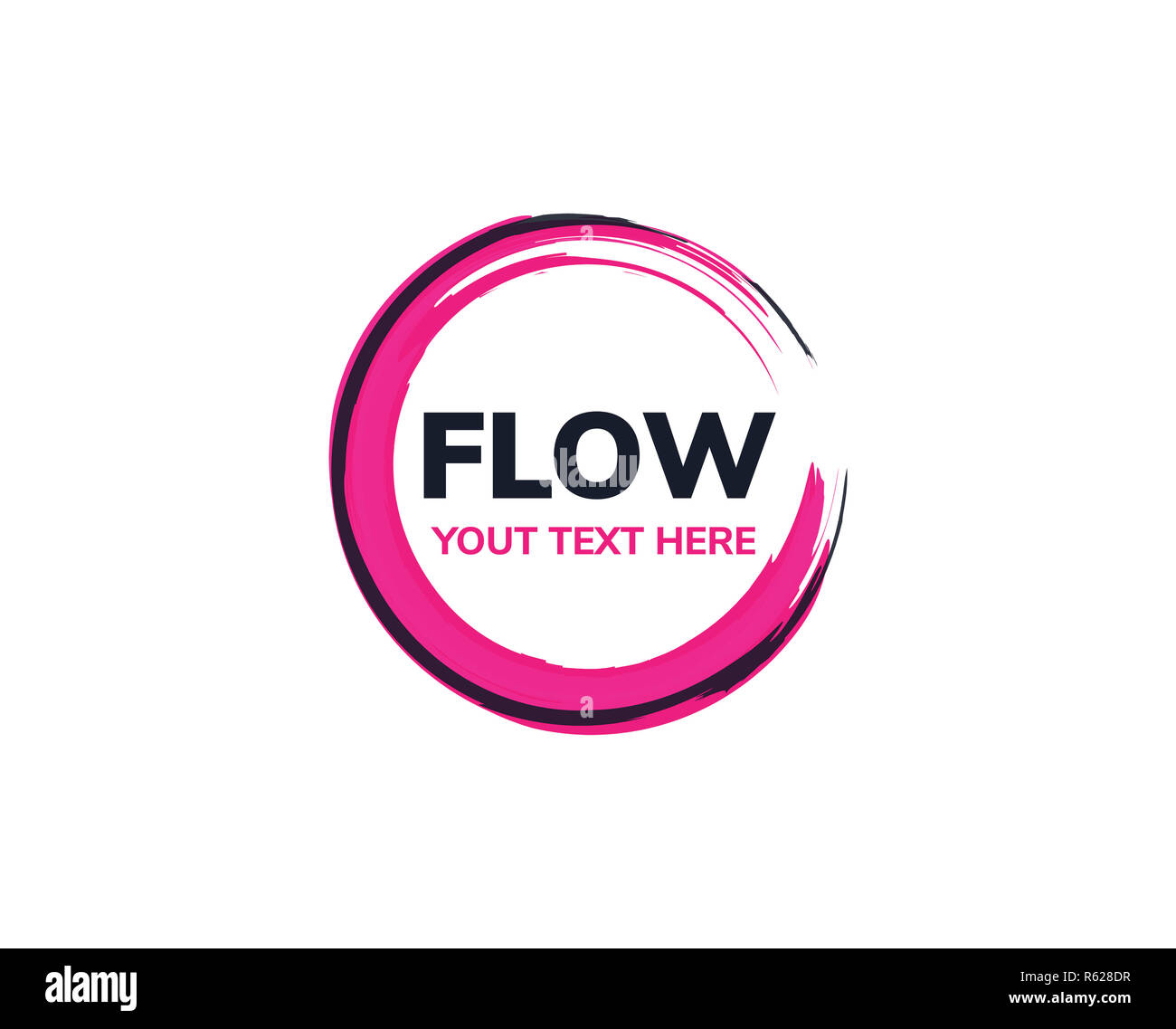 Abstract pink rounded brushe splash logo. Flow business vector logo Stock Photo