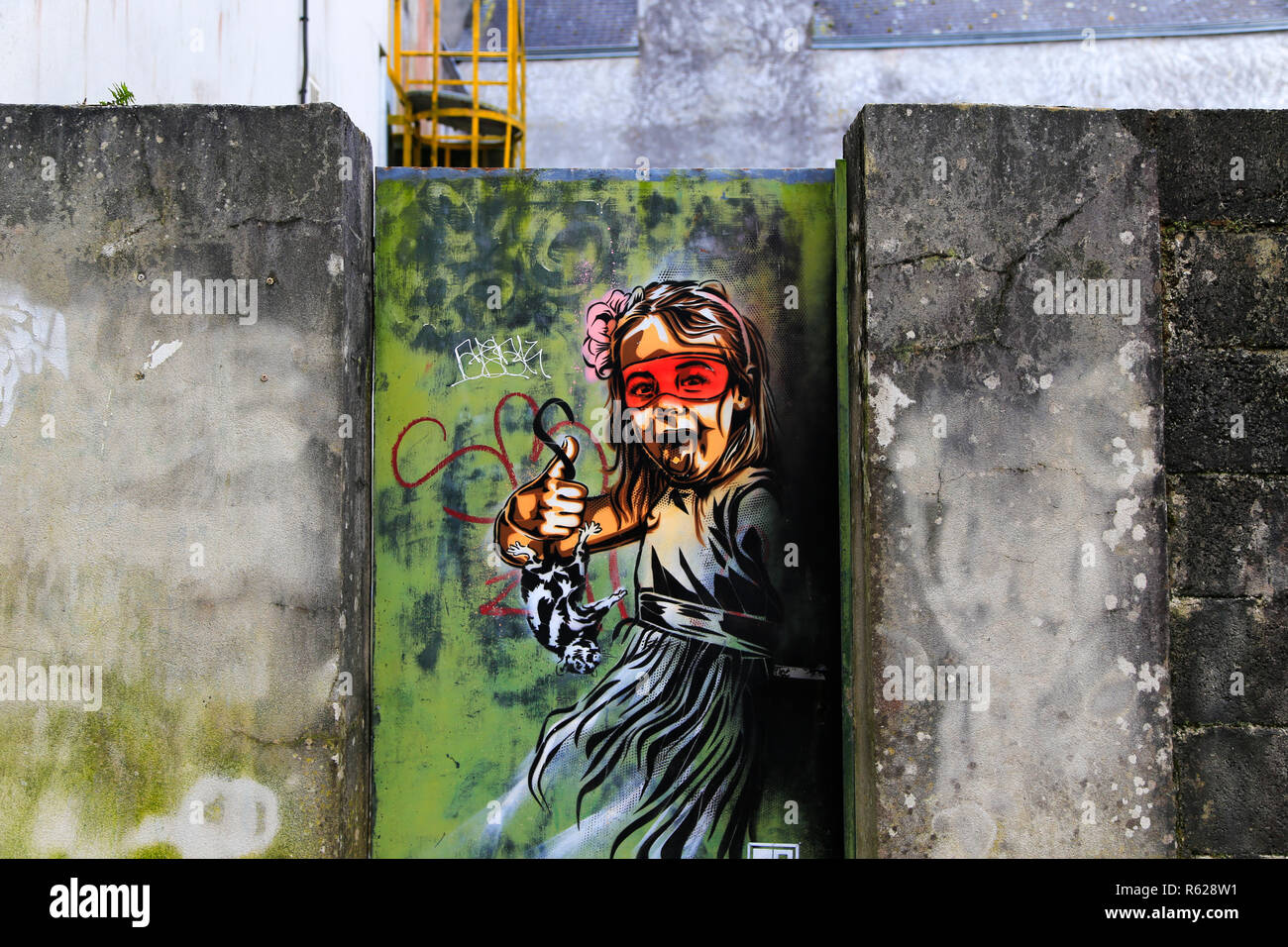Graffiti wall art in Quimper Stock Photo