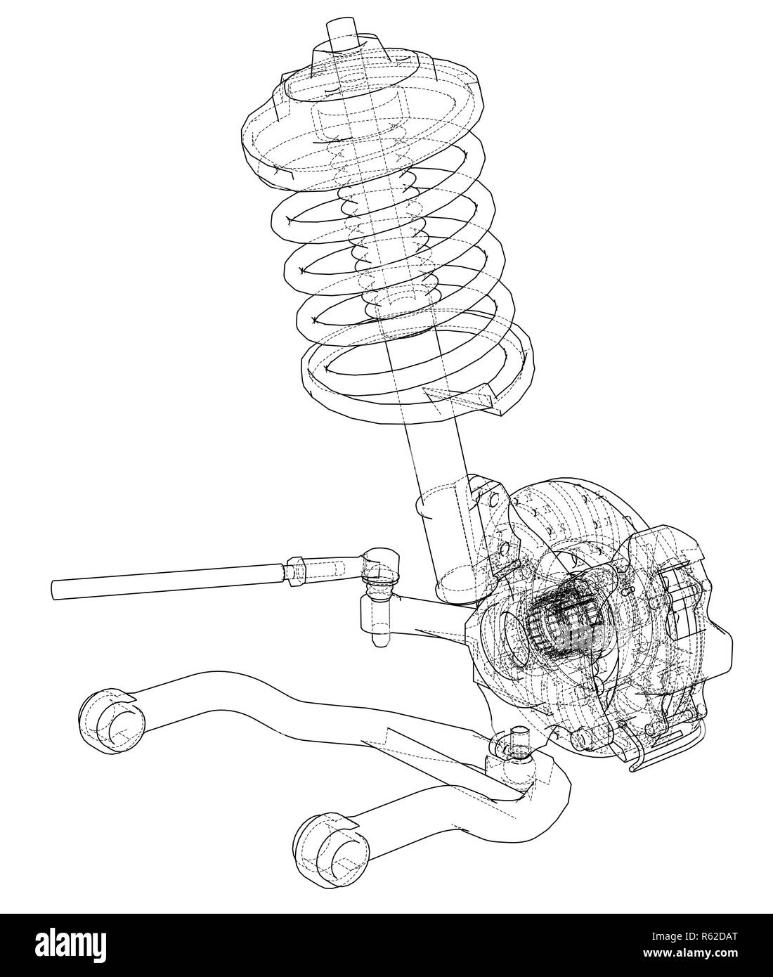 Car suspension with shock absorber Stock Photo Alamy