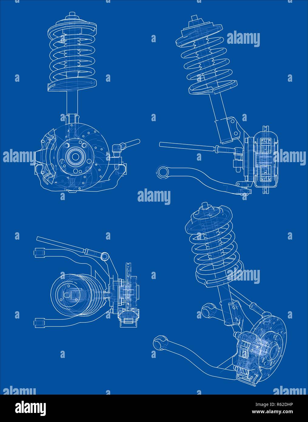 Car suspension with shock absorber Stock Photo Alamy