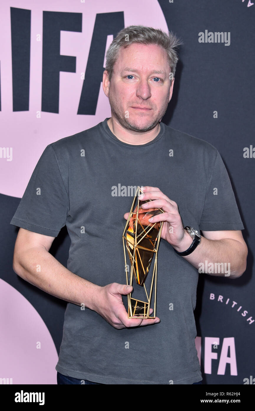 Richard Billingham with the Best Debut Director award, during the twenty-first British Independent Film Awards, held at Old Billingsgate, London Stock Photo