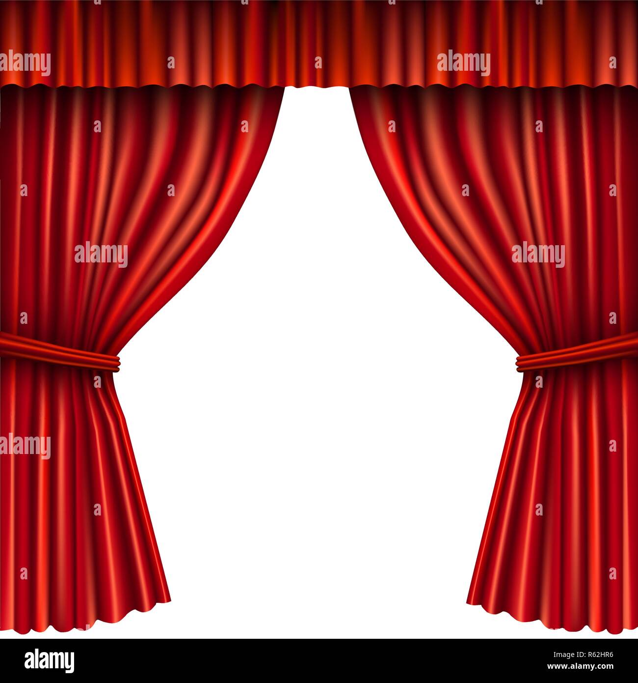 Red stage curtain Stock Vector