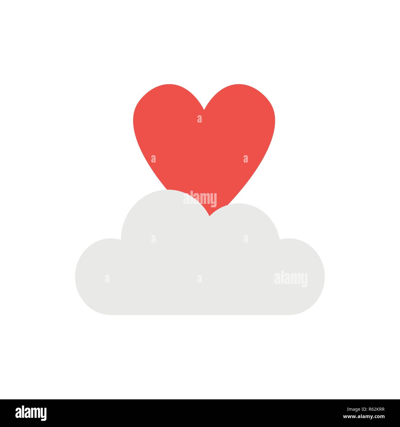 Vector illustration icon concept of heart on cloud Stock Vector Image ...