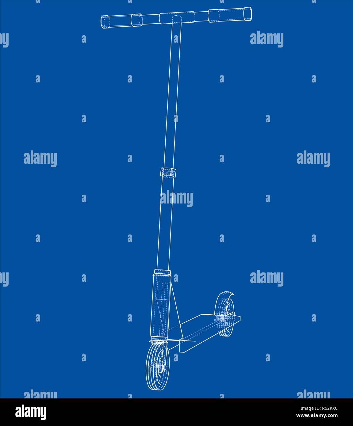 Kick scooter outline. 3d illustration Stock Photo Alamy