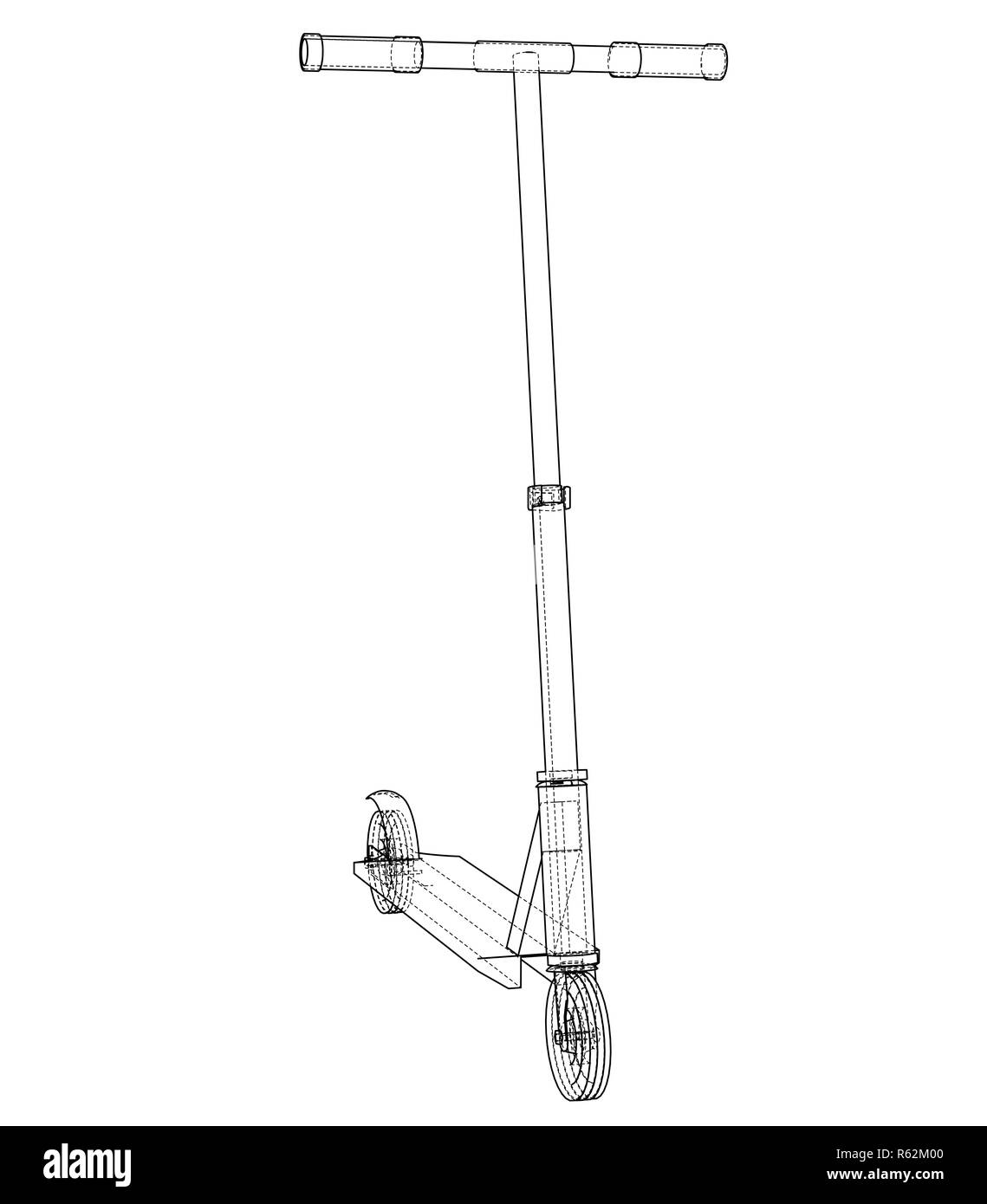 Kick scooter outline. 3d illustration Stock Photo Alamy