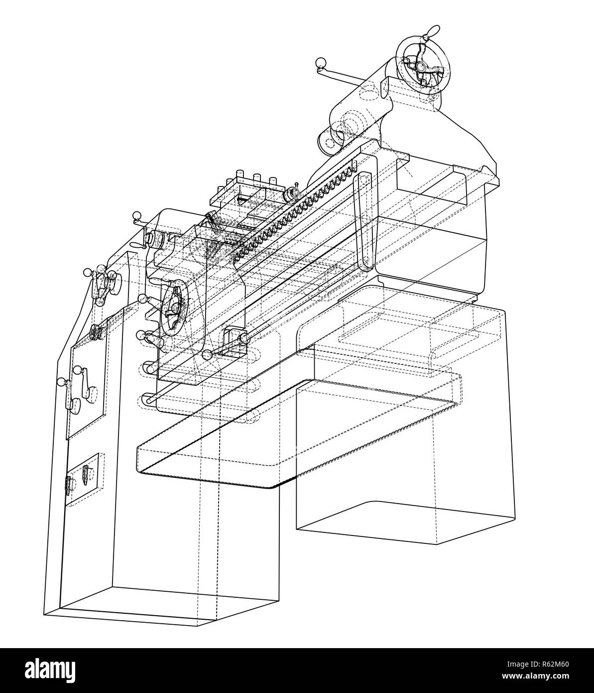 Lathe concept. 3d illustration Stock Photo Alamy