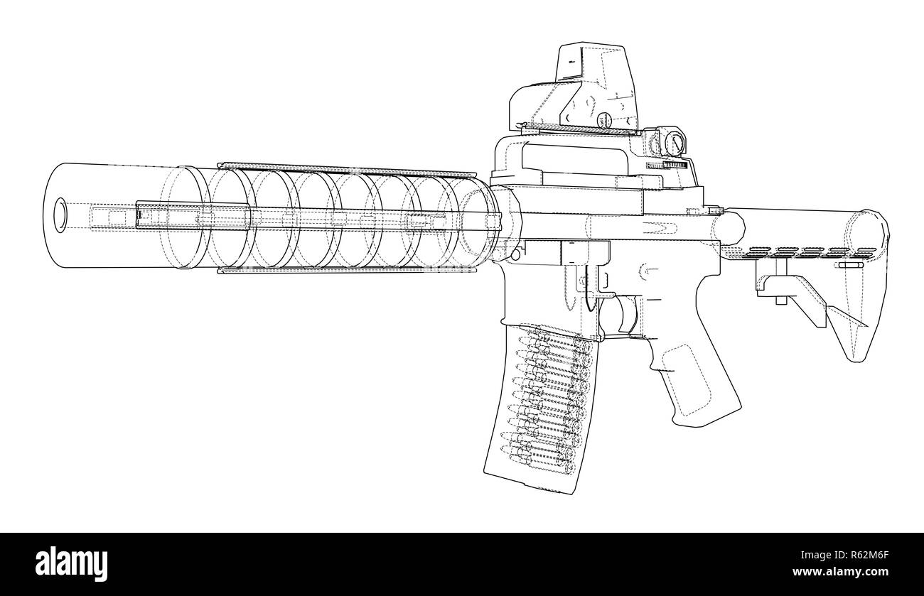 Man Firing Assault Rifle Drawing 2D Anim  Stock Video  Pond5