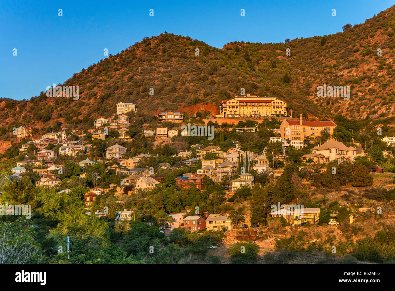 Historic copper mining town of Jerome, Grand Hotel in distance, at