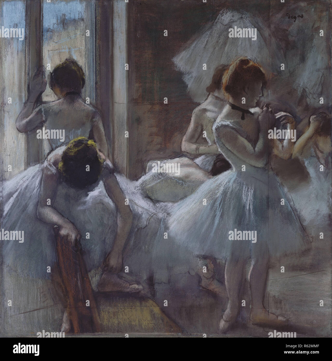 Danseuses Dancers. Date/Period: 1884 - 1885. Pastel. Height: 750 mm (29.52 in); Width: 730 mm (28.74 in). Author: EDGAR DEGAS. DEGAS, EDGAR. Stock Photo