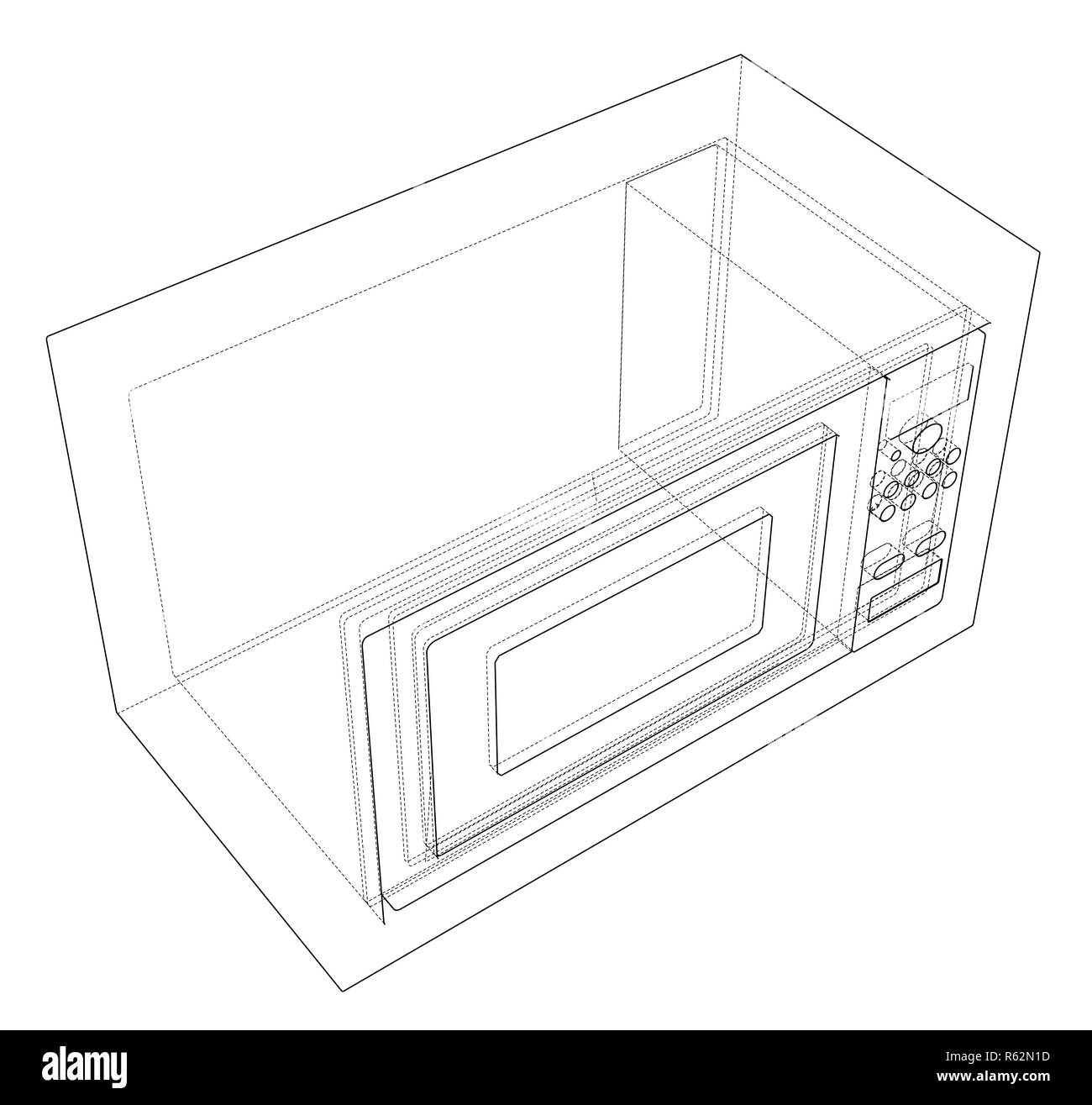 Microwave concept. 3d illustration Stock Photo