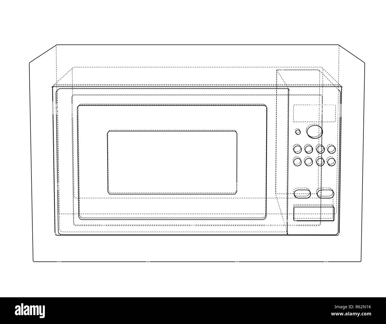 Microwave concept. 3d illustration Stock Photo
