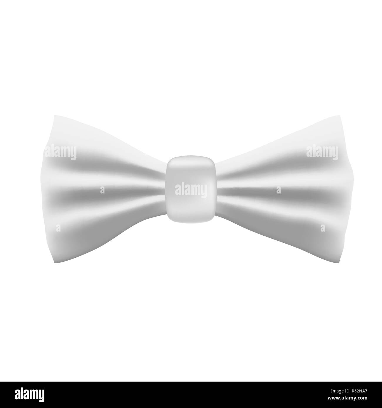 Realistic white bow tie isolated on white Stock Vector Image & Art - Alamy
