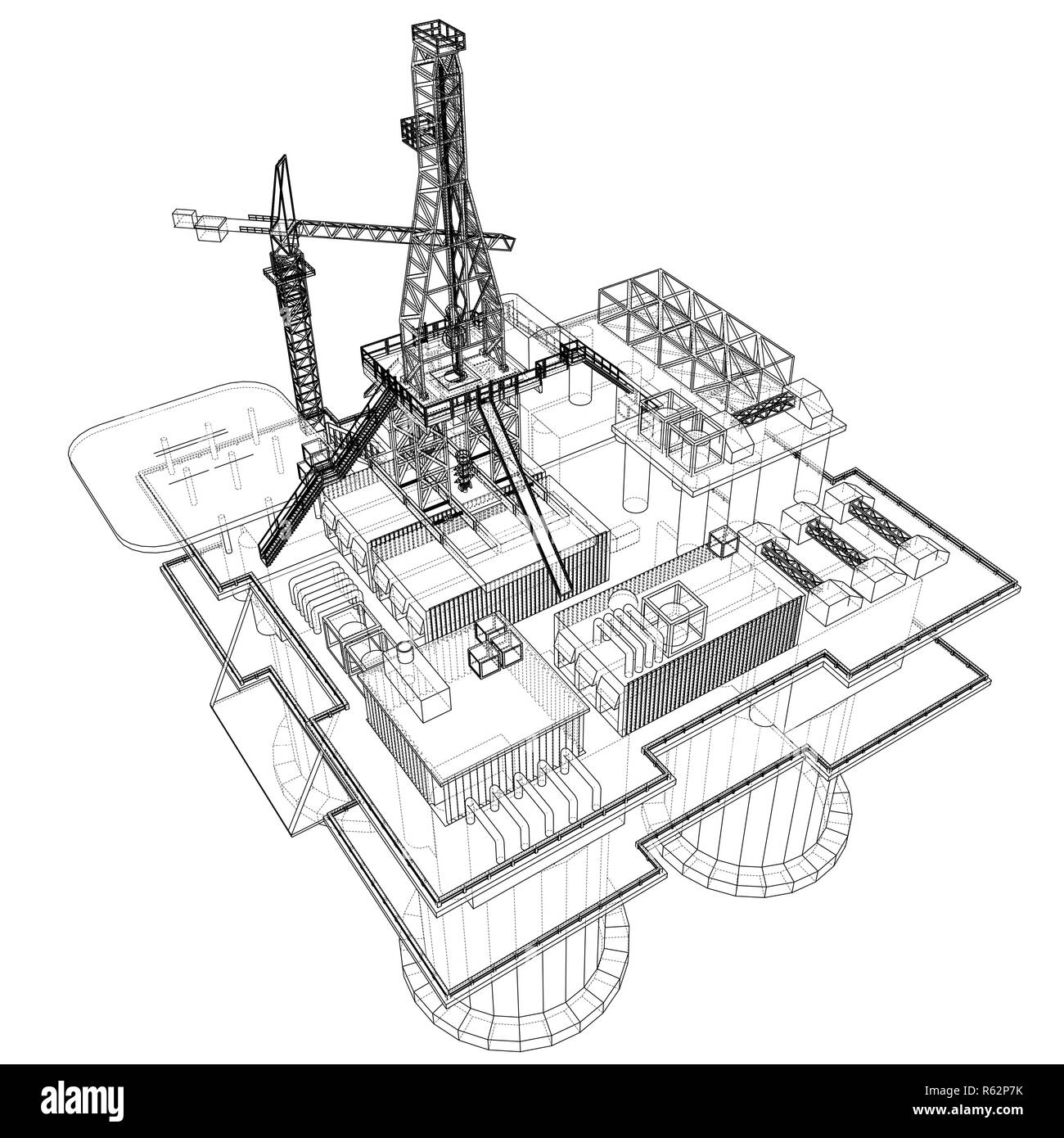 Offshore oil rig drilling platform concept Stock Photo - Alamy