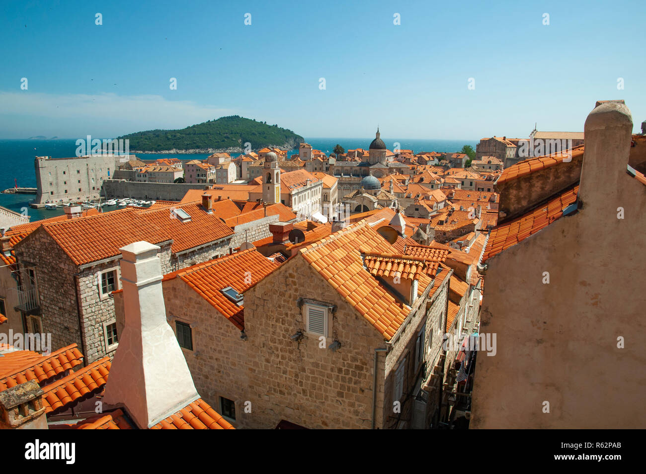 Aerial view of rooftops in Dubrovnik, Croatia Stock Photo - Alamy