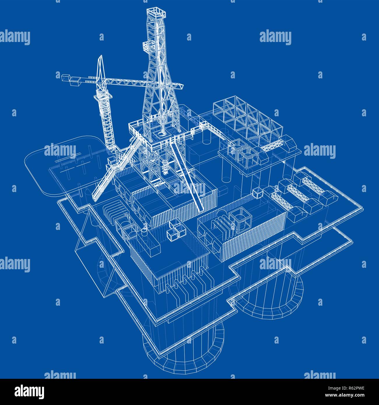 Offshore oil rig drilling platform concept Stock Photo - Alamy