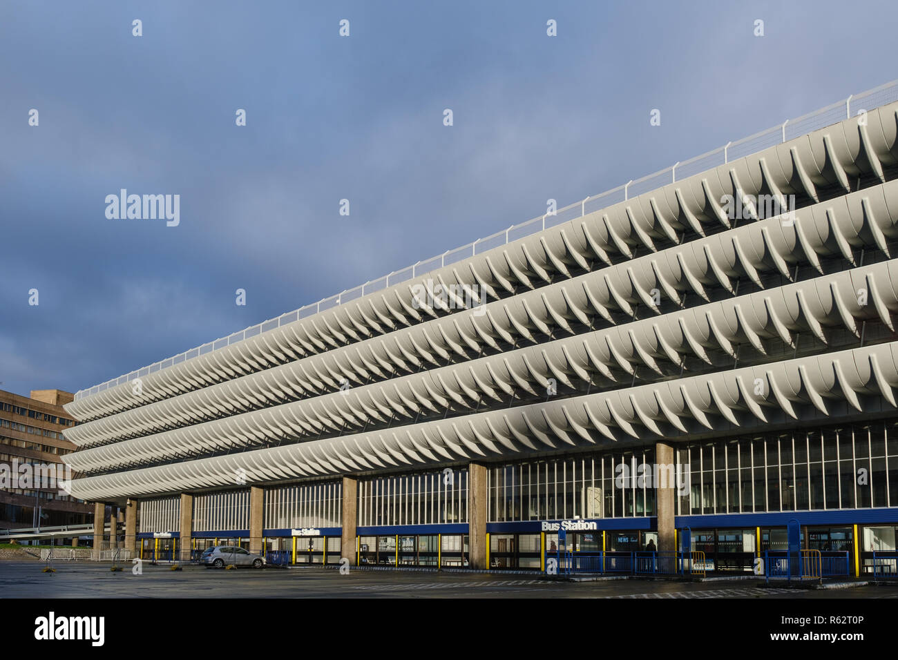 The Brutalist concrete curves of Preston Bus Station, now a listed building Stock Photo